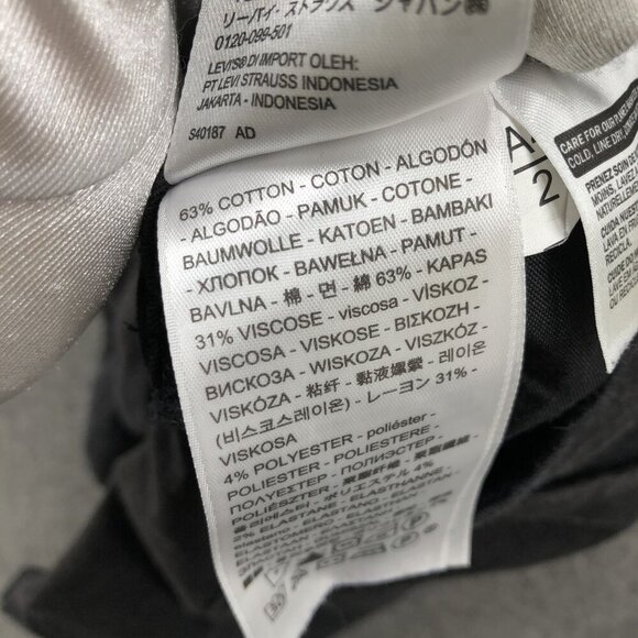 Levi's Mid Length Jean Shorts Womens Size 25 Black Roll Cuff Stretch - Picture 9 of 9